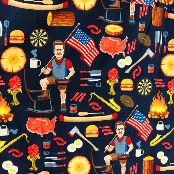 RSVLTS Parks and Recreation Button Up Shirt Men's Medium Ron Swanson Pawnee NWT - Picture 8 of 8